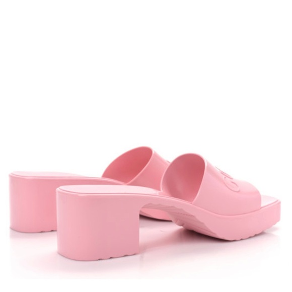 Rubber Gucci Womens Platform Sandals size: 40 EU/ 9.5 US in color: ‘Wild Rose’ - Picture 4 of 9